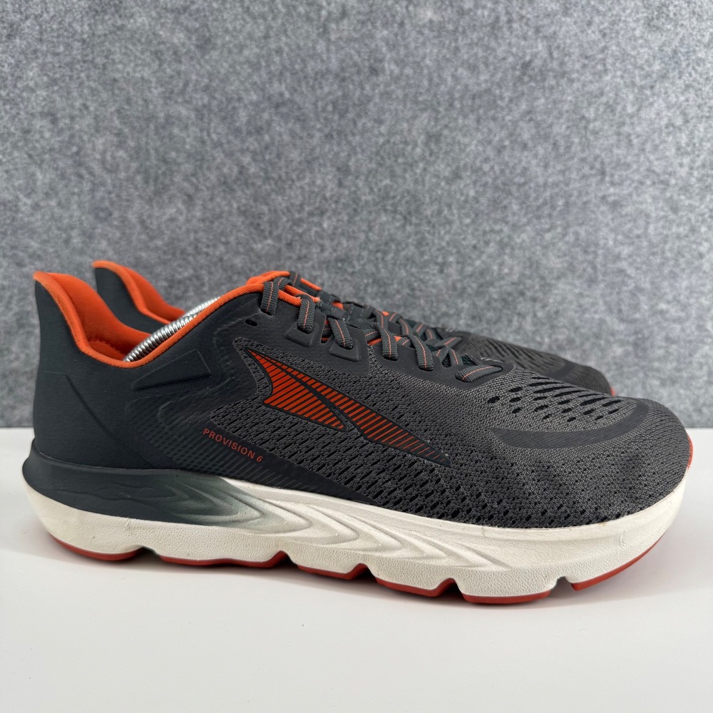 Altra Provision 6 Running Shoes Mens 10.5 Gray Orange Athletic Sneakers